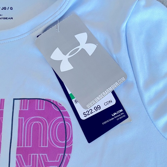 💙UNDER ARMOUR 💙baby blue junior girls T-shirt in Youth Large. Fits Women’s XS. - Picture 5 of 8